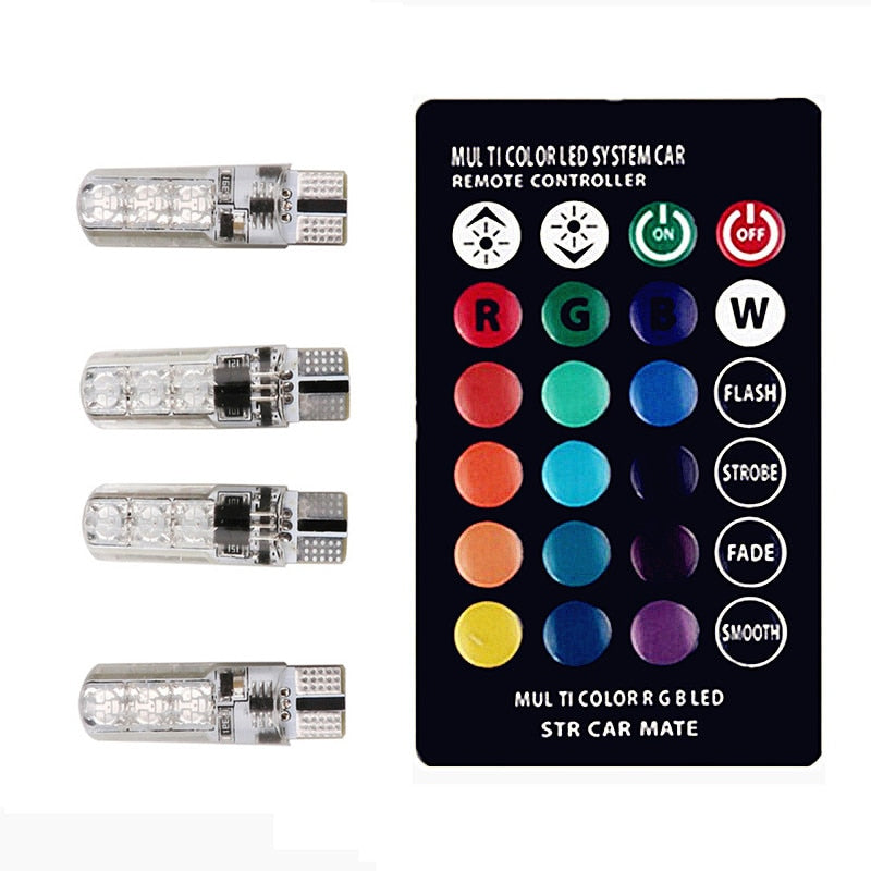 Interior Car LED Lights with Remote (Set of 4) by HitMyNeed