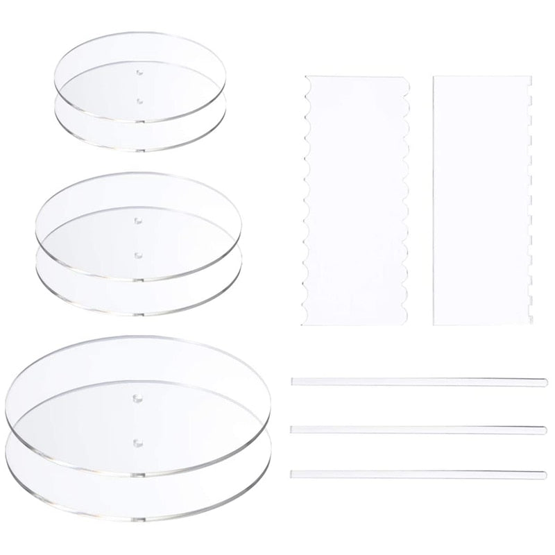 Invisible Acrylic Cake Board Stand Set by HitMyNeed