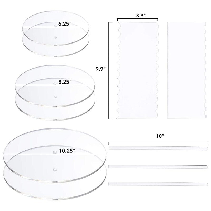 Invisible Acrylic Cake Board Stand Set by HitMyNeed