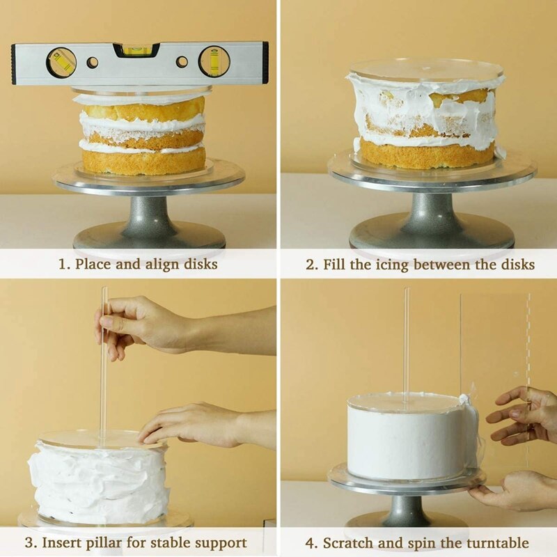 Invisible Acrylic Cake Board Stand Set by HitMyNeed