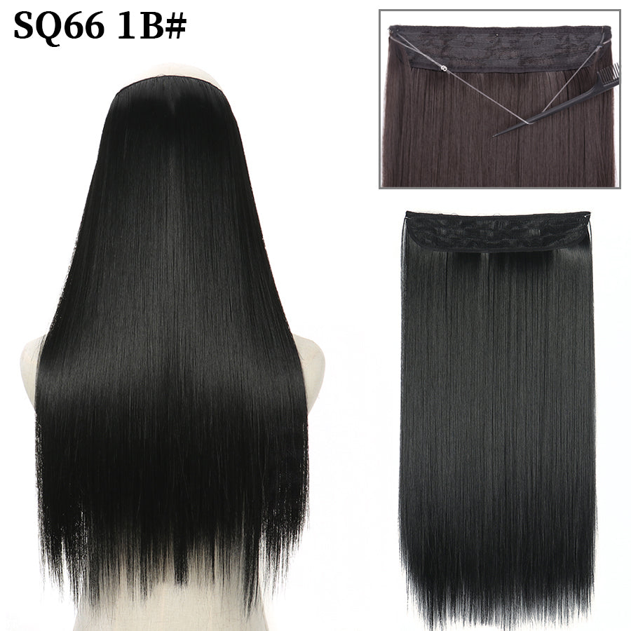 Invisible Fish Line Wavy Hair Extension Blonde/Black 1 32inch-80cm by HitMyNeed
