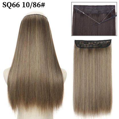 Invisible Fish Line Wavy Hair Extension Blonde/Black 10-86-200661231 32inch-80cm by HitMyNeed