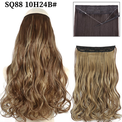 Invisible Fish Line Wavy Hair Extension Blonde/Black 10h24b 32inch-80cm by HitMyNeed