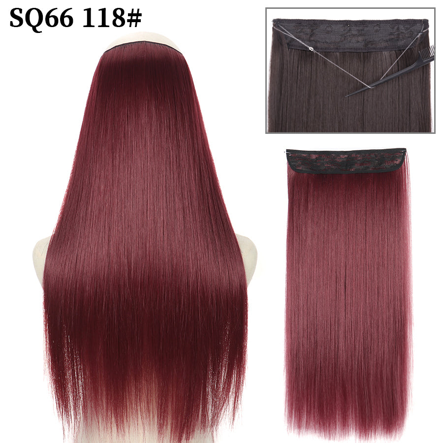 Invisible Fish Line Wavy Hair Extension Blonde/Black 118-200661240 32inch-80cm by HitMyNeed