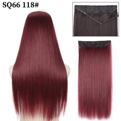 Invisible Fish Line Wavy Hair Extension Blonde/Black 118-200661240 32inch-80cm by HitMyNeed