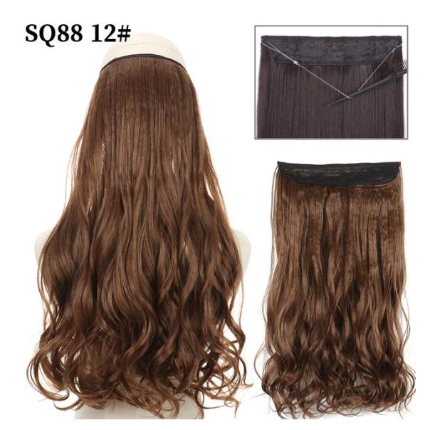 Invisible Fish Line Wavy Hair Extension Blonde/Black 12-200661233 16inch-40cm by HitMyNeed