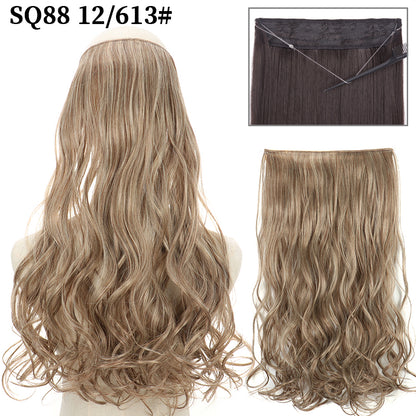 Invisible Fish Line Wavy Hair Extension Blonde/Black 12-613 16inch-40cm by HitMyNeed