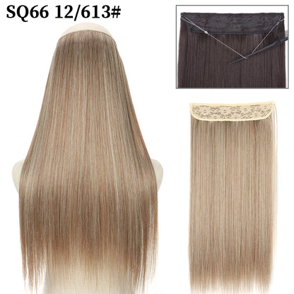 Invisible Fish Line Wavy Hair Extension Blonde/Black 12-613-200661234 32inch-80cm by HitMyNeed