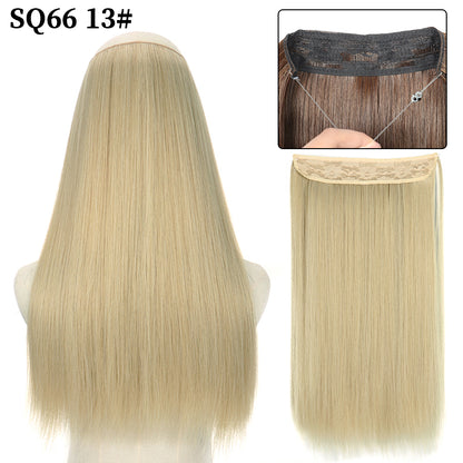Invisible Fish Line Wavy Hair Extension Blonde/Black 13 32inch-80cm by HitMyNeed