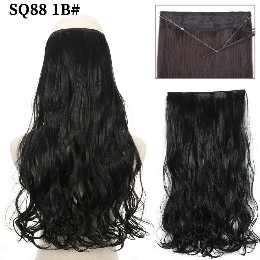 Invisible Fish Line Wavy Hair Extension Blonde/Black 1b 32inch-80cm by HitMyNeed