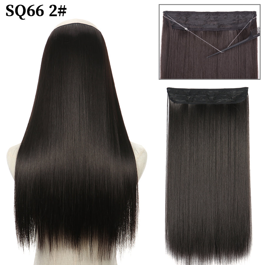 Invisible Fish Line Wavy Hair Extension Blonde/Black 2-200744461 32inch-80cm by HitMyNeed