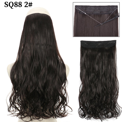 Invisible Fish Line Wavy Hair Extension Blonde/Black 2 32inch-80cm by HitMyNeed
