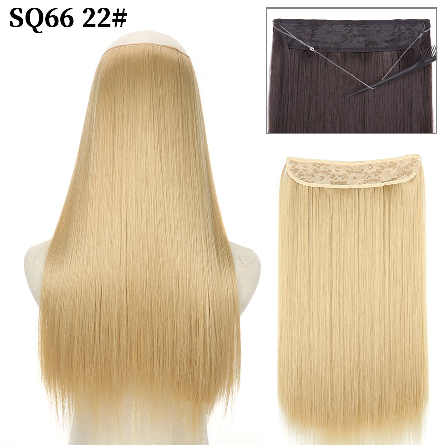 Invisible Fish Line Wavy Hair Extension Blonde/Black 22-200661247 32inch-80cm by HitMyNeed
