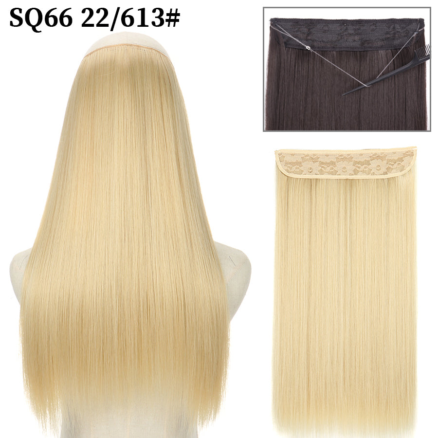 Invisible Fish Line Wavy Hair Extension Blonde/Black 22-613-200661246 16inch-40cm by HitMyNeed
