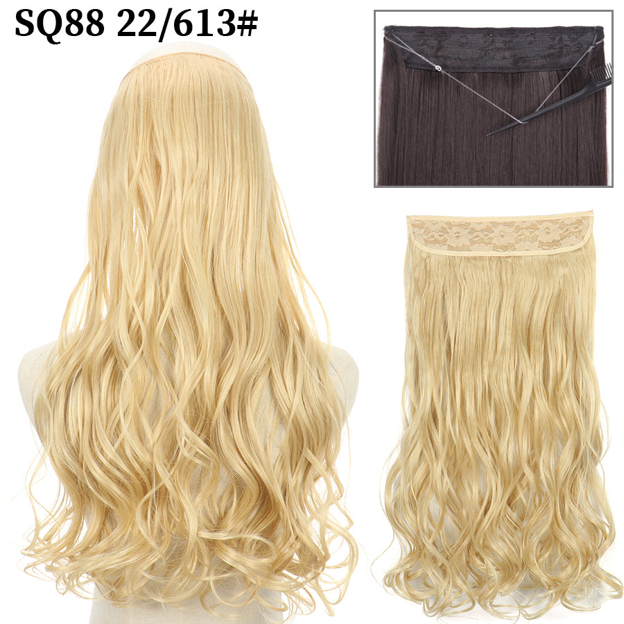 Invisible Fish Line Wavy Hair Extension Blonde/Black 22-613 32inch-80cm by HitMyNeed