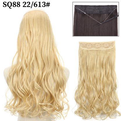 Invisible Fish Line Wavy Hair Extension Blonde/Black 22-613 32inch-80cm by HitMyNeed