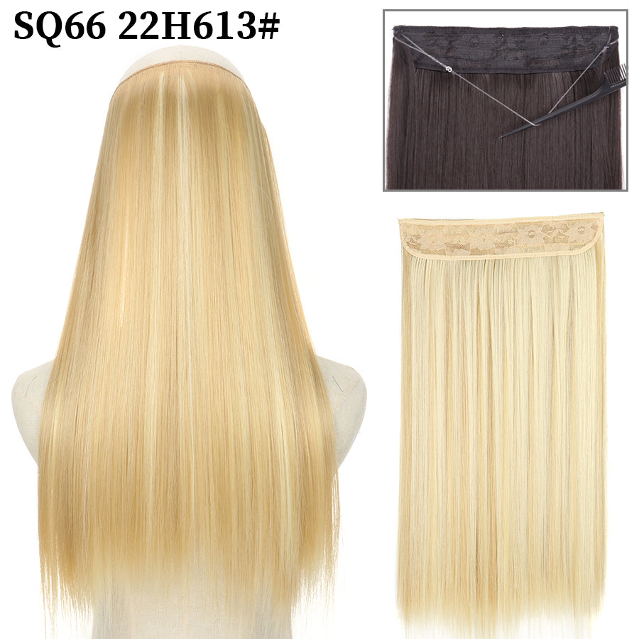 Invisible Fish Line Wavy Hair Extension Blonde/Black 22h613-200661245 32inch-80cm by HitMyNeed