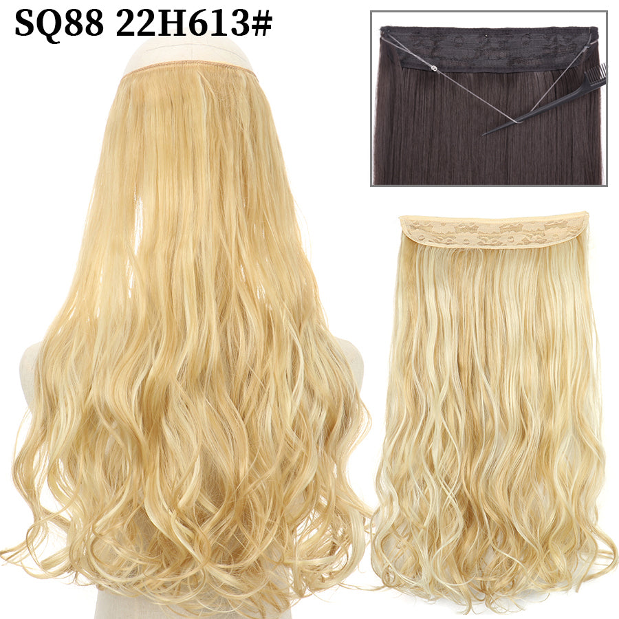 Invisible Fish Line Wavy Hair Extension Blonde/Black 22h613 22inch-55cm by HitMyNeed