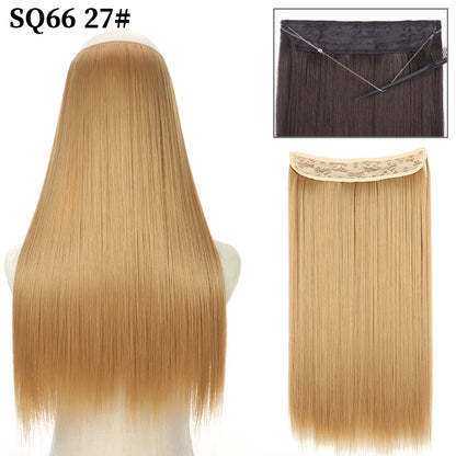 Invisible Fish Line Wavy Hair Extension Blonde/Black 27-200661243 22inch-55cm by HitMyNeed