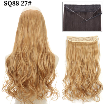 Invisible Fish Line Wavy Hair Extension Blonde/Black 27 32inch-80cm by HitMyNeed