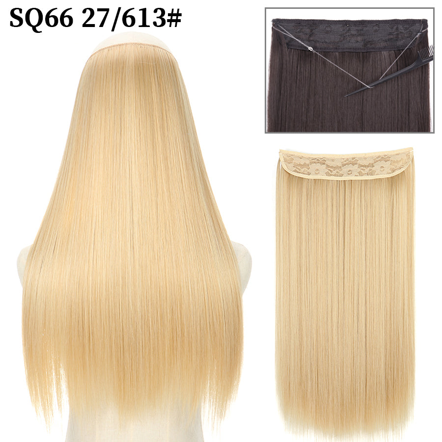 Invisible Fish Line Wavy Hair Extension Blonde/Black 27-613-200661244 32inch-80cm by HitMyNeed