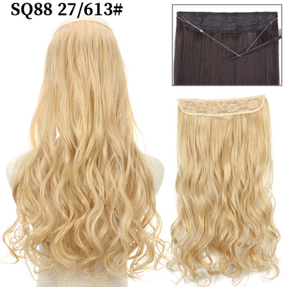Invisible Fish Line Wavy Hair Extension Blonde/Black 27-613 32inch-80cm by HitMyNeed