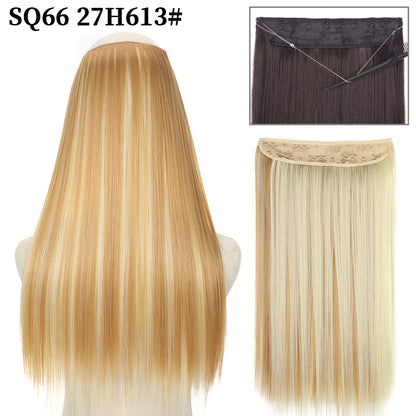 Invisible Fish Line Wavy Hair Extension Blonde/Black 27h613-200661242 32inch-80cm by HitMyNeed
