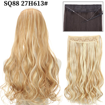 Invisible Fish Line Wavy Hair Extension Blonde/Black 27h613 32inch-80cm by HitMyNeed