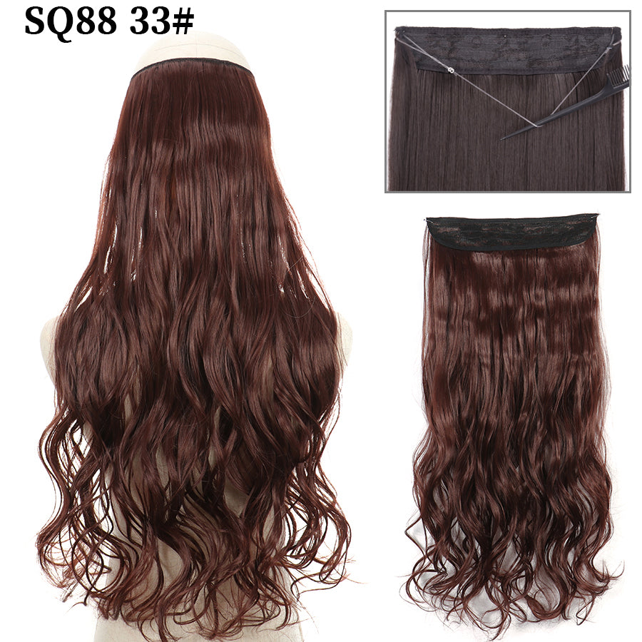 Invisible Fish Line Wavy Hair Extension Blonde/Black 33 32inch-80cm by HitMyNeed