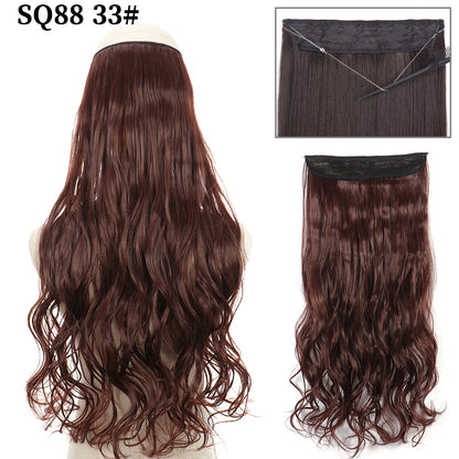 Invisible Fish Line Wavy Hair Extension Blonde/Black 33 32inch-80cm by HitMyNeed