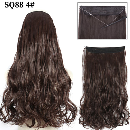 Invisible Fish Line Wavy Hair Extension Blonde/Black 4 22inch-55cm by HitMyNeed