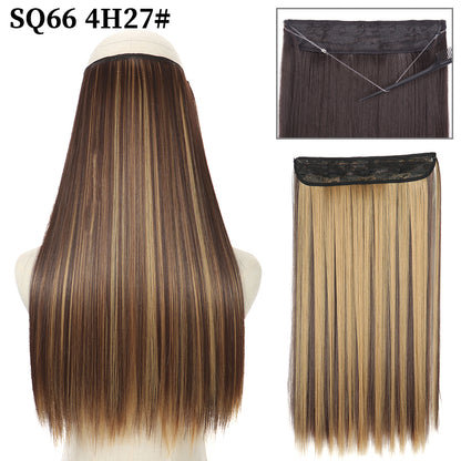 Invisible Fish Line Wavy Hair Extension Blonde/Black 4h27-200744463 22inch-55cm by HitMyNeed