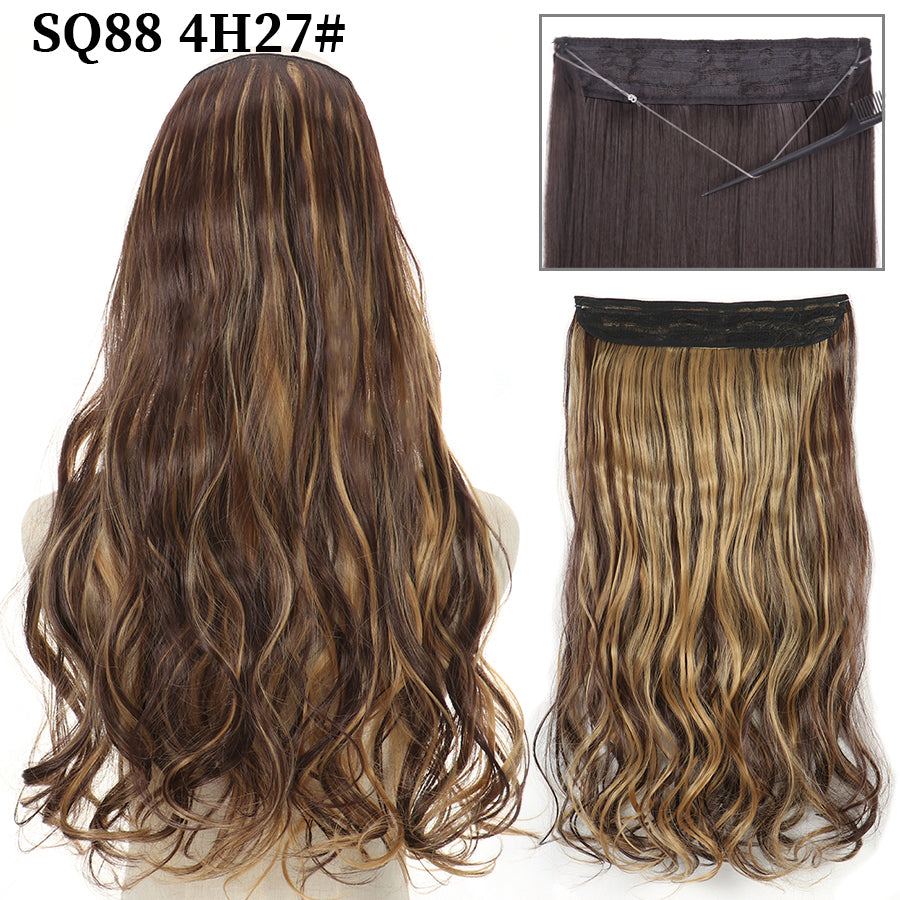 Invisible Fish Line Wavy Hair Extension Blonde/Black 4h27 32inch-80cm by HitMyNeed