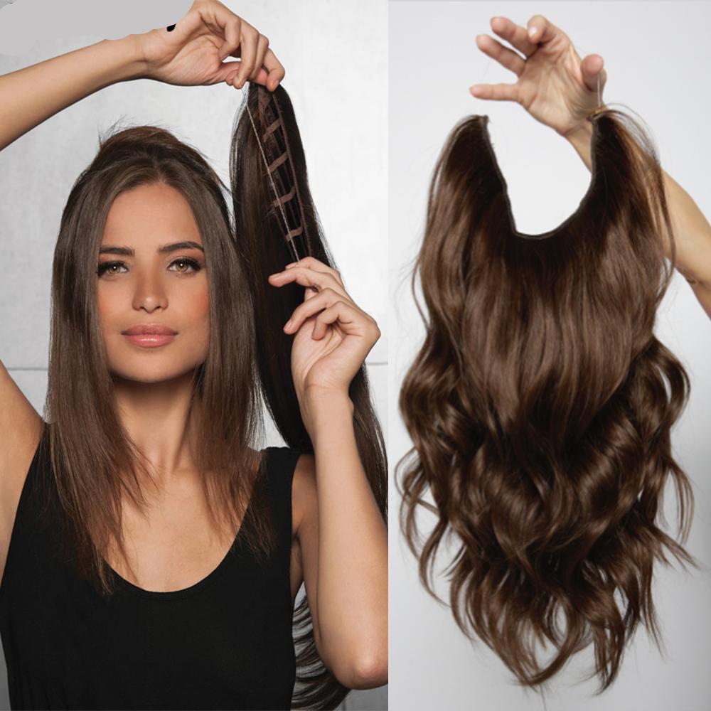 Invisible Fish Line Wavy Hair Extension Blonde/Black by HitMyNeed