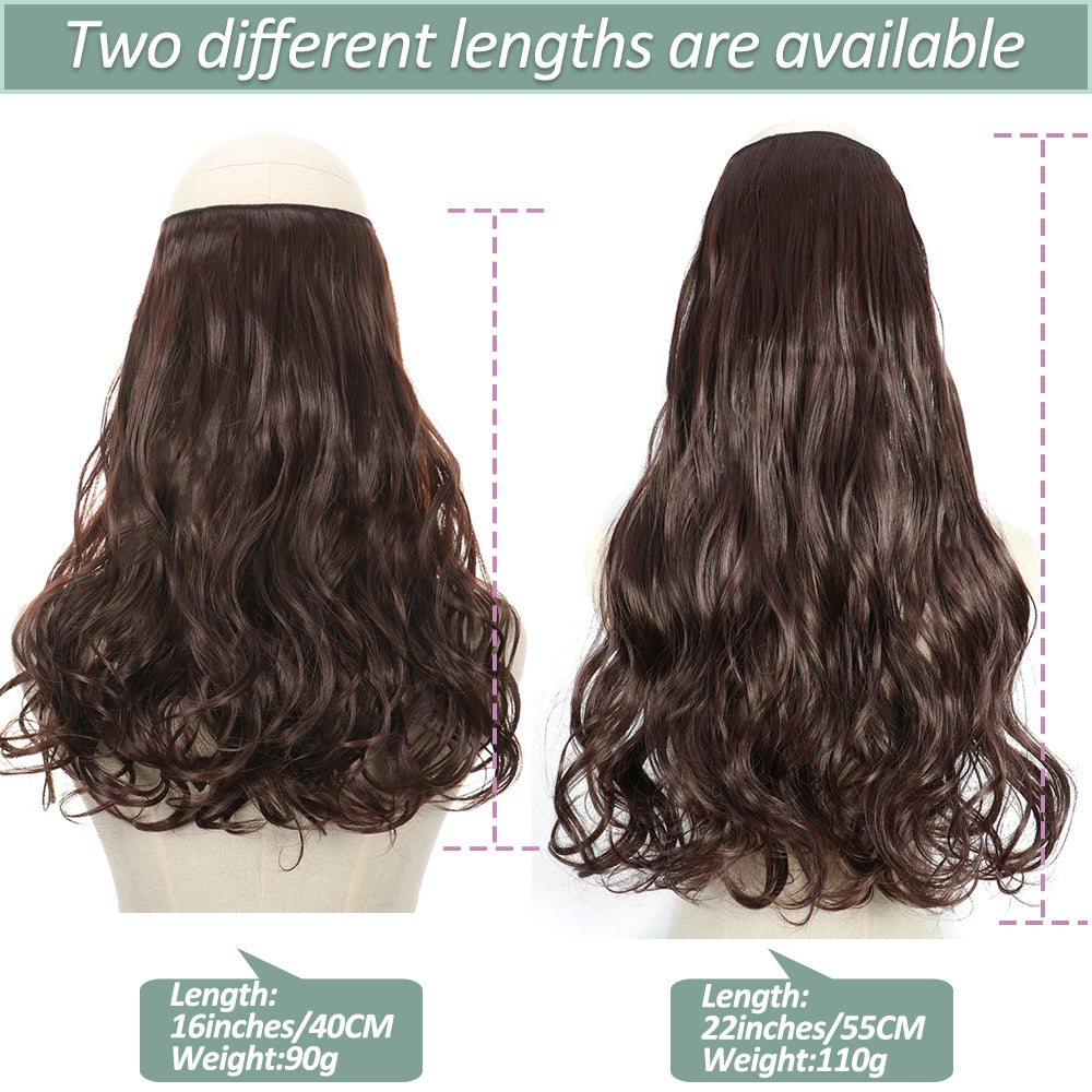 Invisible Fish Line Wavy Hair Extension Blonde/Black by HitMyNeed