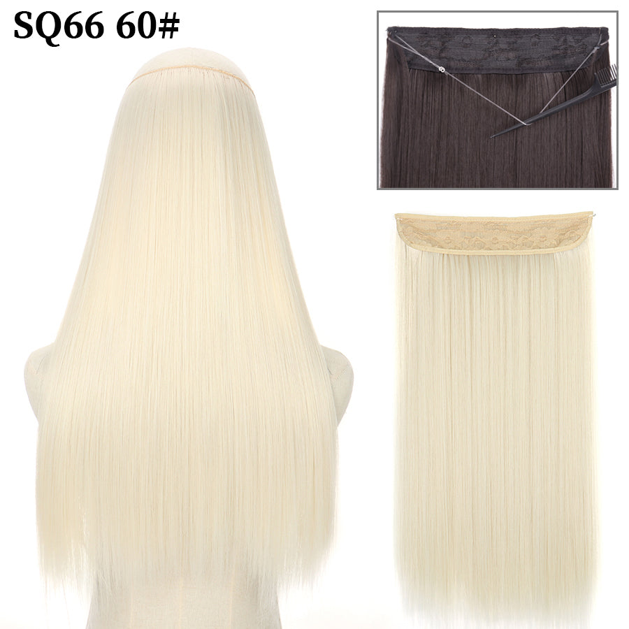 Invisible Fish Line Wavy Hair Extension Blonde/Black 60-200744465 16inch-40cm by HitMyNeed