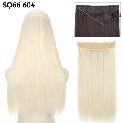 Invisible Fish Line Wavy Hair Extension Blonde/Black 60-200744465 16inch-40cm by HitMyNeed