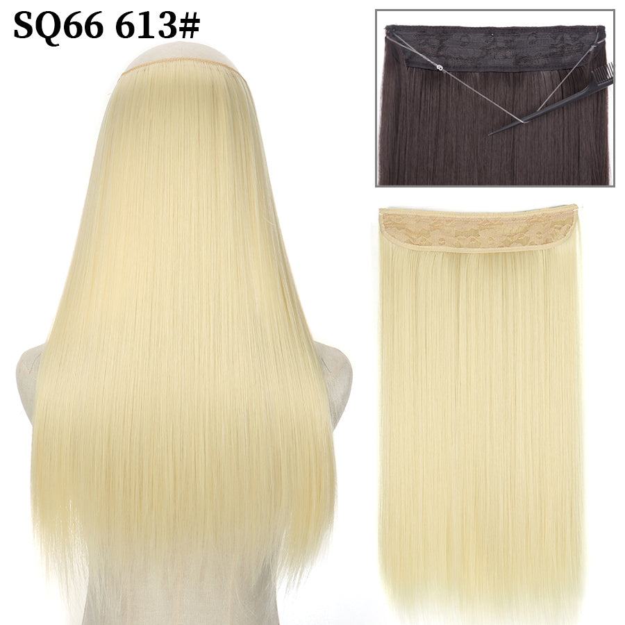 Invisible Fish Line Wavy Hair Extension Blonde/Black 613-200661249 32inch-80cm by HitMyNeed