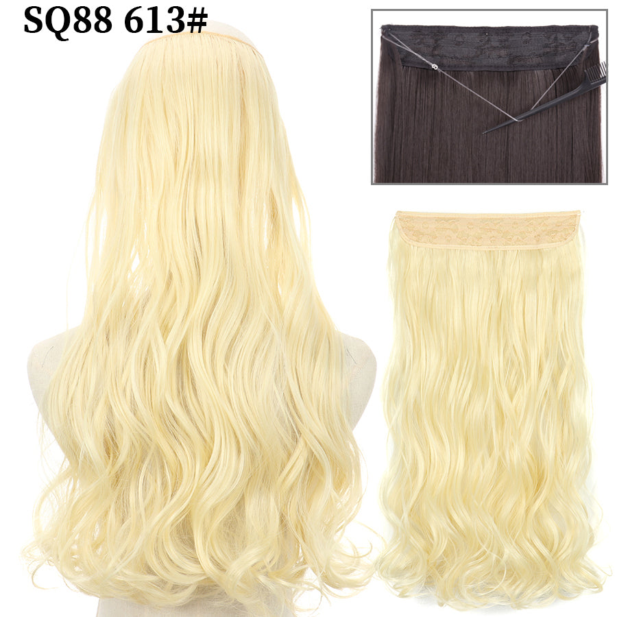 Invisible Fish Line Wavy Hair Extension Blonde/Black 613 32inch-80cm by HitMyNeed