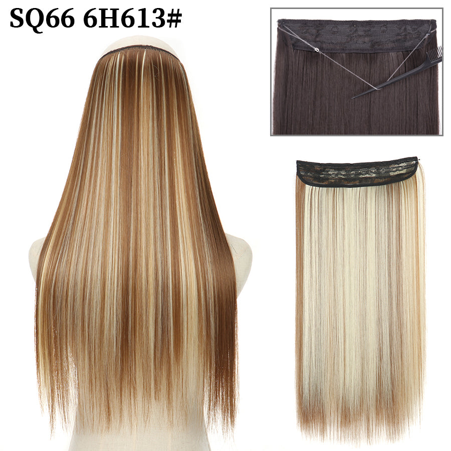 Invisible Fish Line Wavy Hair Extension Blonde/Black 6h613-200744464 32inch-80cm by HitMyNeed