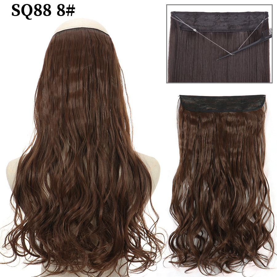 Invisible Fish Line Wavy Hair Extension Blonde/Black 8 32inch-80cm by HitMyNeed