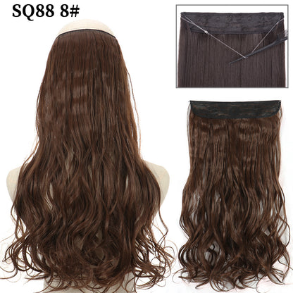 Invisible Fish Line Wavy Hair Extension Blonde/Black 8 32inch-80cm by HitMyNeed