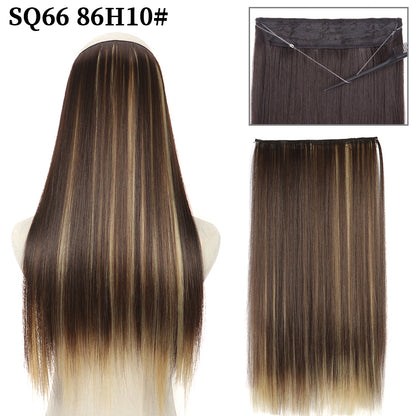 Invisible Fish Line Wavy Hair Extension Blonde/Black 86h10 16inch-40cm by HitMyNeed