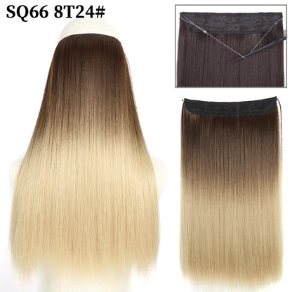 Invisible Fish Line Wavy Hair Extension Blonde/Black 8t24-200661230 32inch-80cm by HitMyNeed