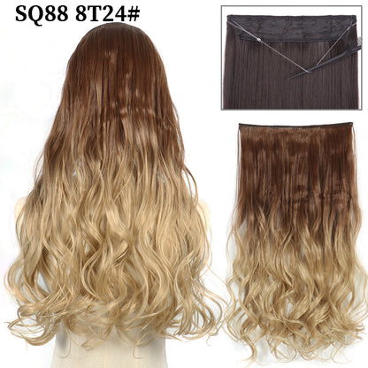 Invisible Fish Line Wavy Hair Extension Blonde/Black 8t24 32inch-80cm by HitMyNeed