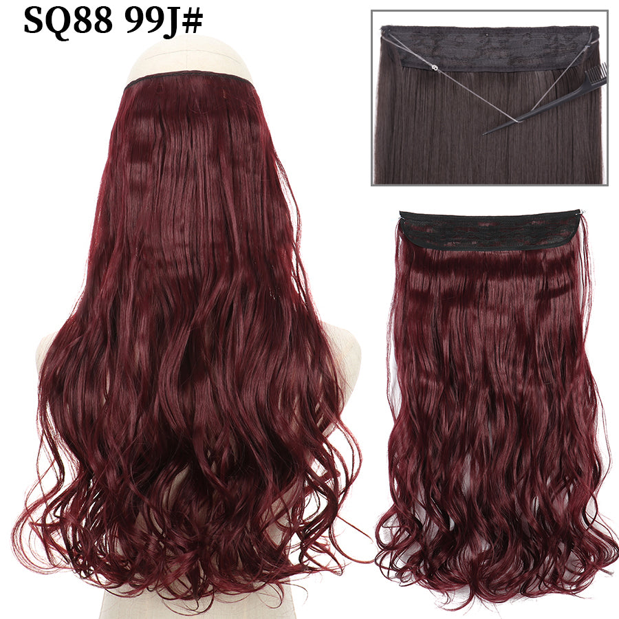 Invisible Fish Line Wavy Hair Extension Blonde/Black 99j 32inch-80cm by HitMyNeed