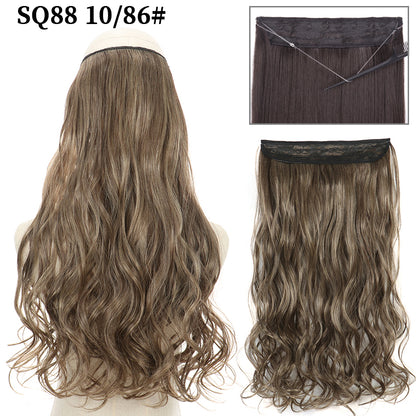 Invisible Fish Line Wavy Hair Extension Blonde/Black אוק-86 22inch-55cm by HitMyNeed
