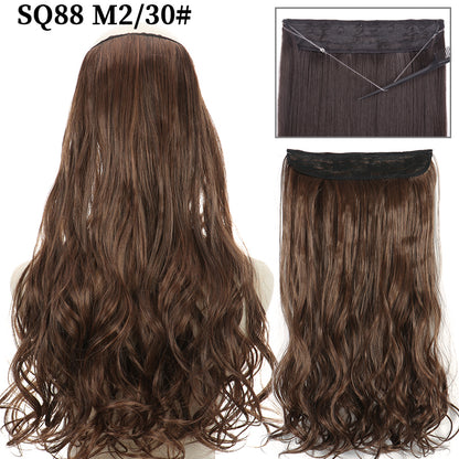 Invisible Fish Line Wavy Hair Extension Blonde/Black m2-30 32inch-80cm by HitMyNeed