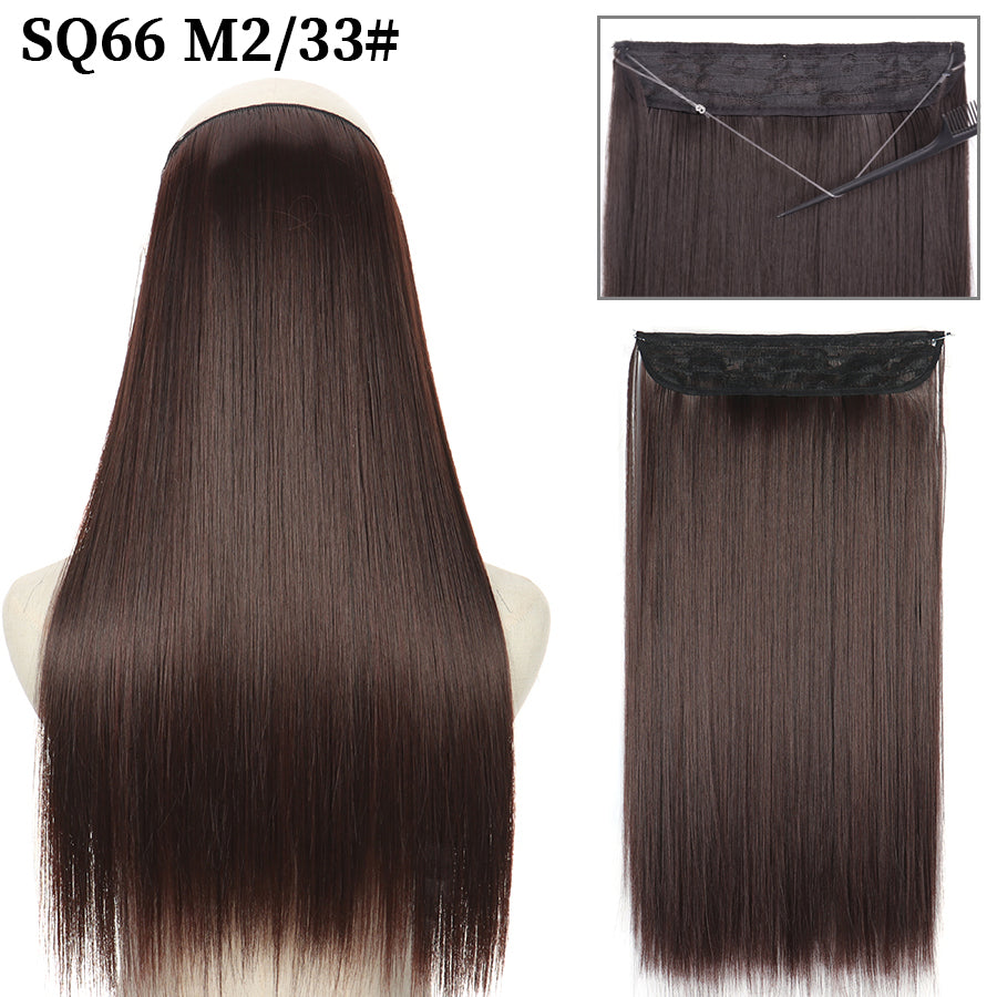 Invisible Fish Line Wavy Hair Extension Blonde/Black m2-33-200661235 32inch-80cm by HitMyNeed