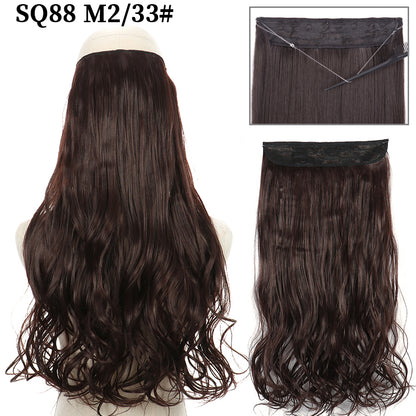 Invisible Fish Line Wavy Hair Extension Blonde/Black m2-33 32inch-80cm by HitMyNeed